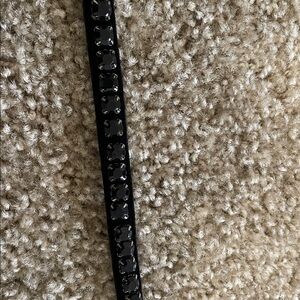 NWT Banana Republic Stylish Black Velvet Black Crystal Belt tie